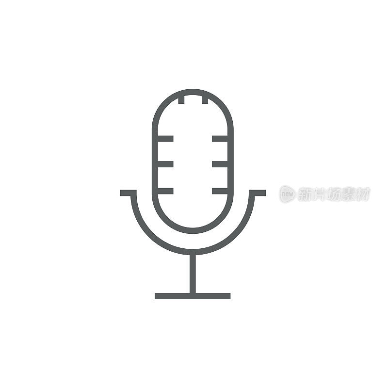 Retro microphone line icon